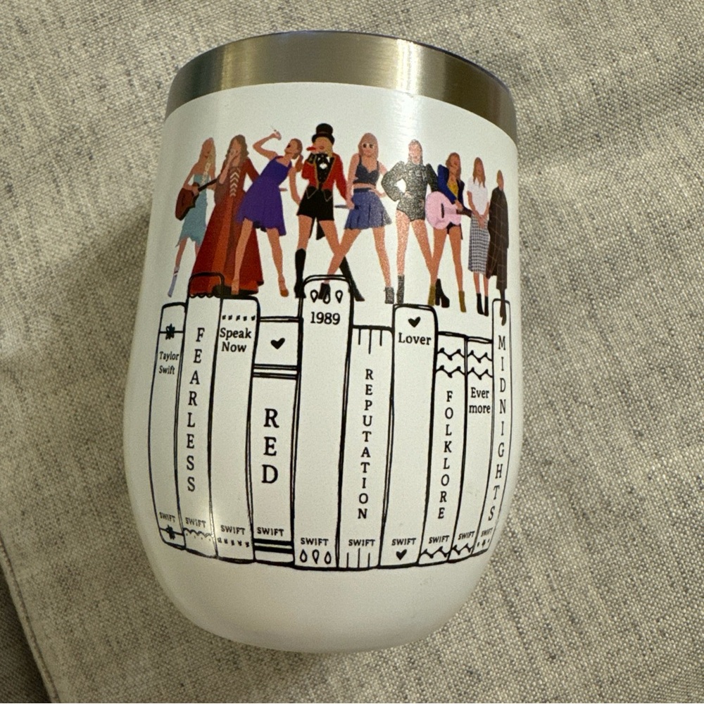 Taylor Swift ALBUM TITLES  Wine Tumbler mug cup coffee tea water WITH LID